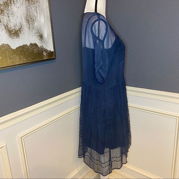 Chan Luu Embroidered Chiffon Slip Dress - Picture 4 of 9